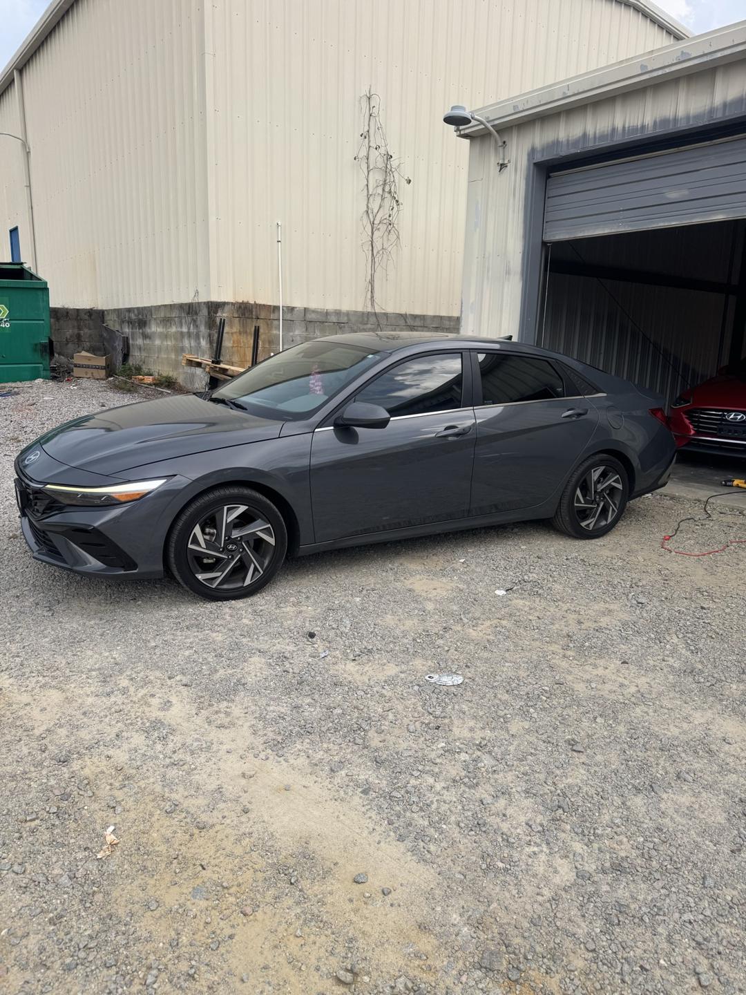 Gray Hyundai Elantra with tinted windows